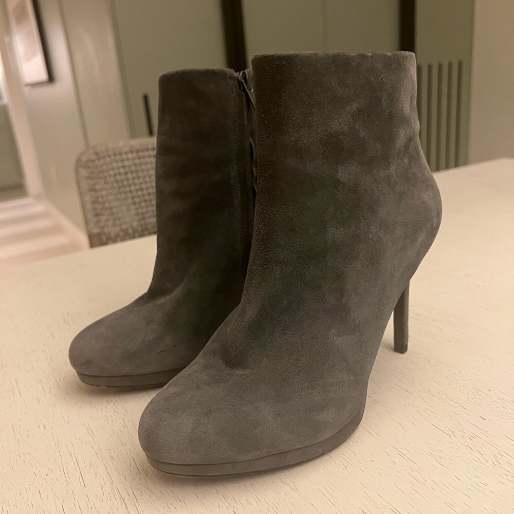 Zara Charcoal Suede Ankle Booties